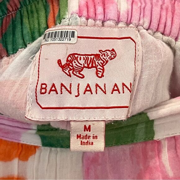 Banjanan Agatha Floral Tiered Midi Skirt in Orange/Green/Pink/White size Medium - Picture 4 of 16